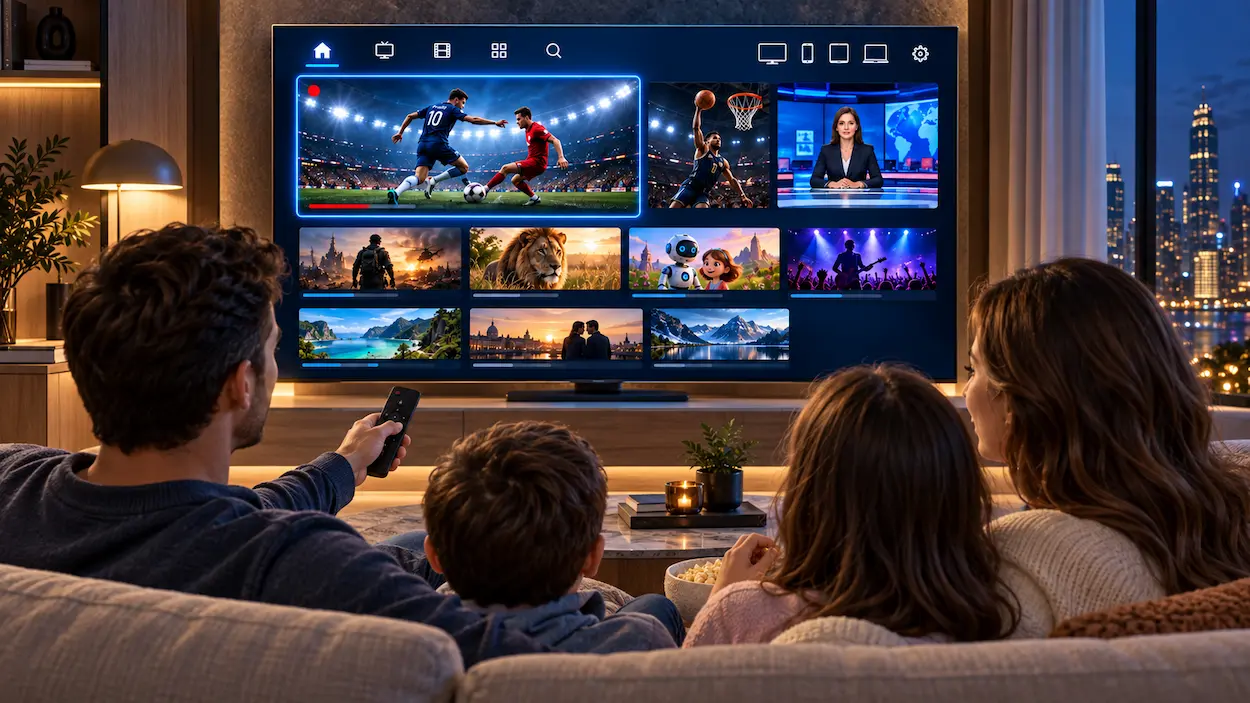 Premium IPTV restreaming service for business operators